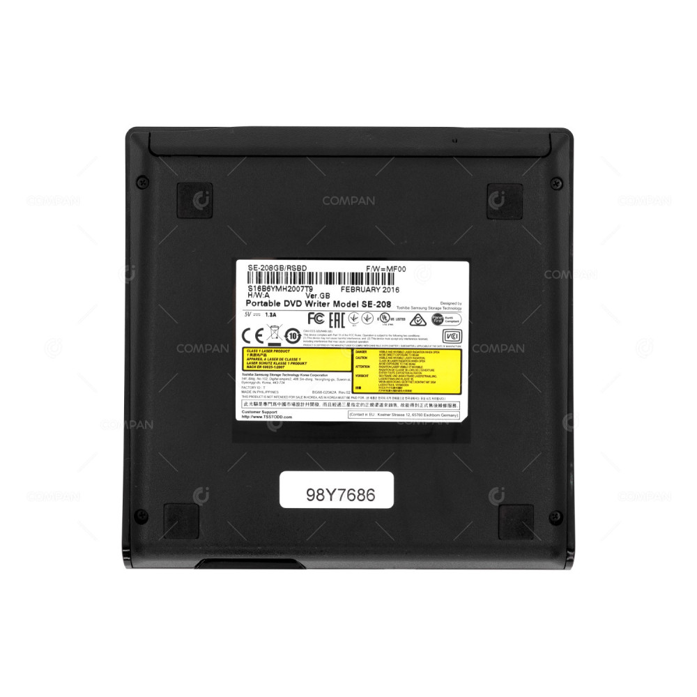 98Y7686 IBM 5V 1.3A ULTRA THIN PORTABLE DVD WRITTER SE-208, SE-208GB/RSBD, BG69-01328A, BG68-02042A